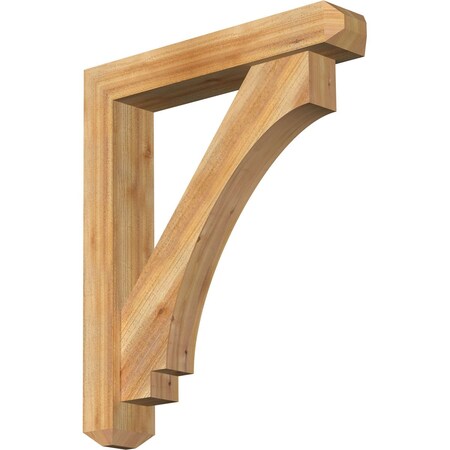 Ekena Millwork Imperial Craftsman Rough Sawn Bracket w/ Offset Brace, Western Red Cedar, 6"W x 32"D x 38"H BKT0604X32X38IMP04RWR